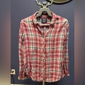 DNMX Red Plaid Button-Up Shirt